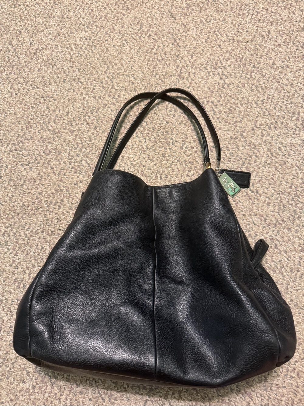 Coach Black Pebbled Leather Shoulder Bag - Picture 2 of 12